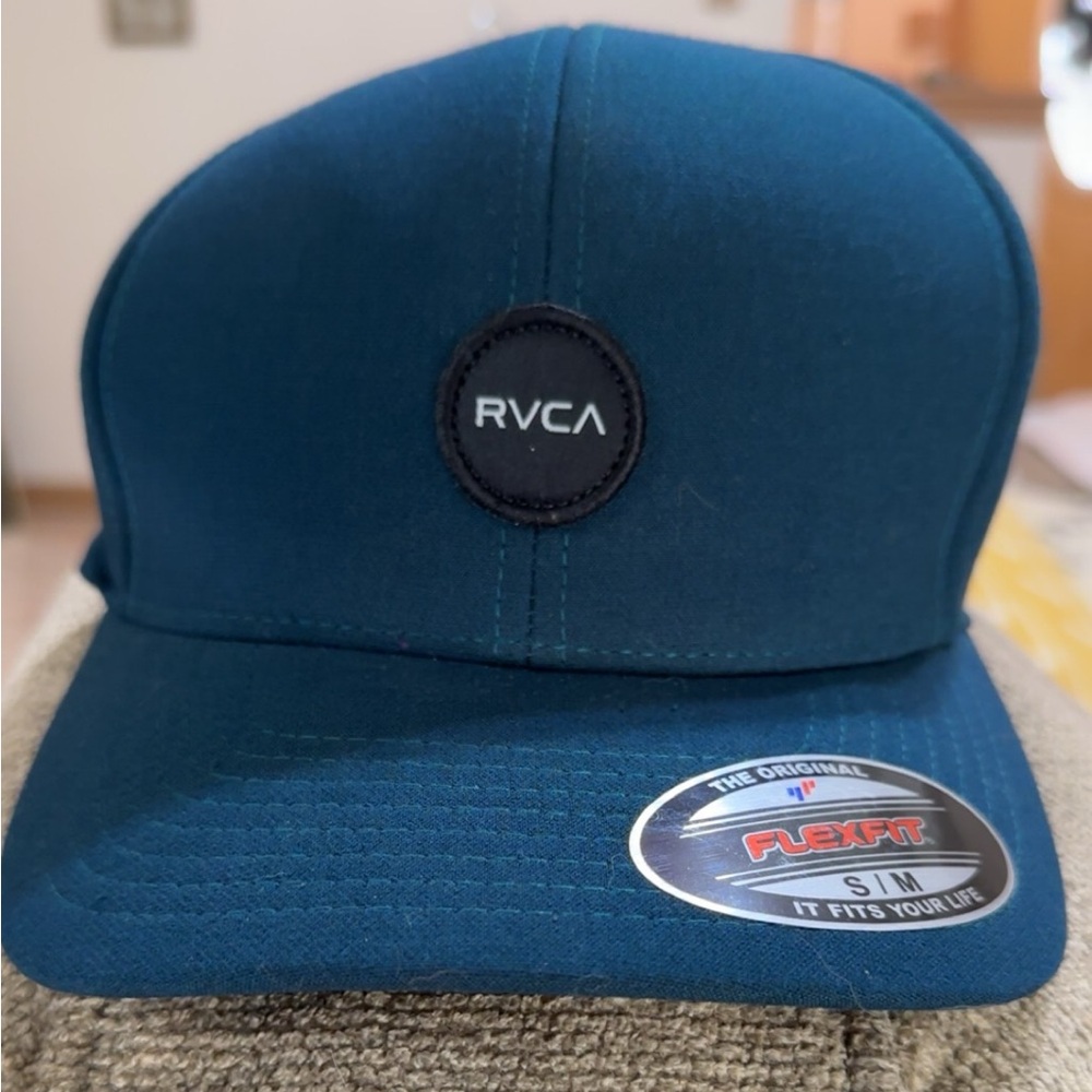RVCA Flexfit Hat in color Teal - Picture 3 of 10